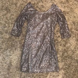 Sparkly three quarter sleeve dress